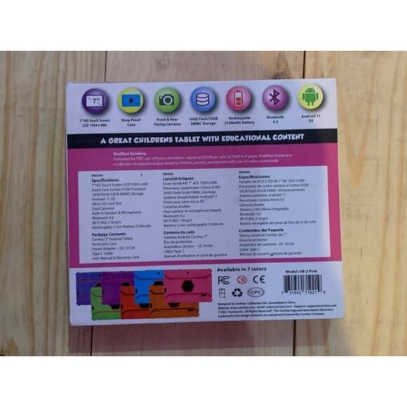 Contixo kids 7" learning tablet 1 gb ram 16 gb memory, android V8-2- pink - Picture 2 of 5